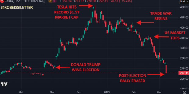 Tesla Stock 2025 Freefall